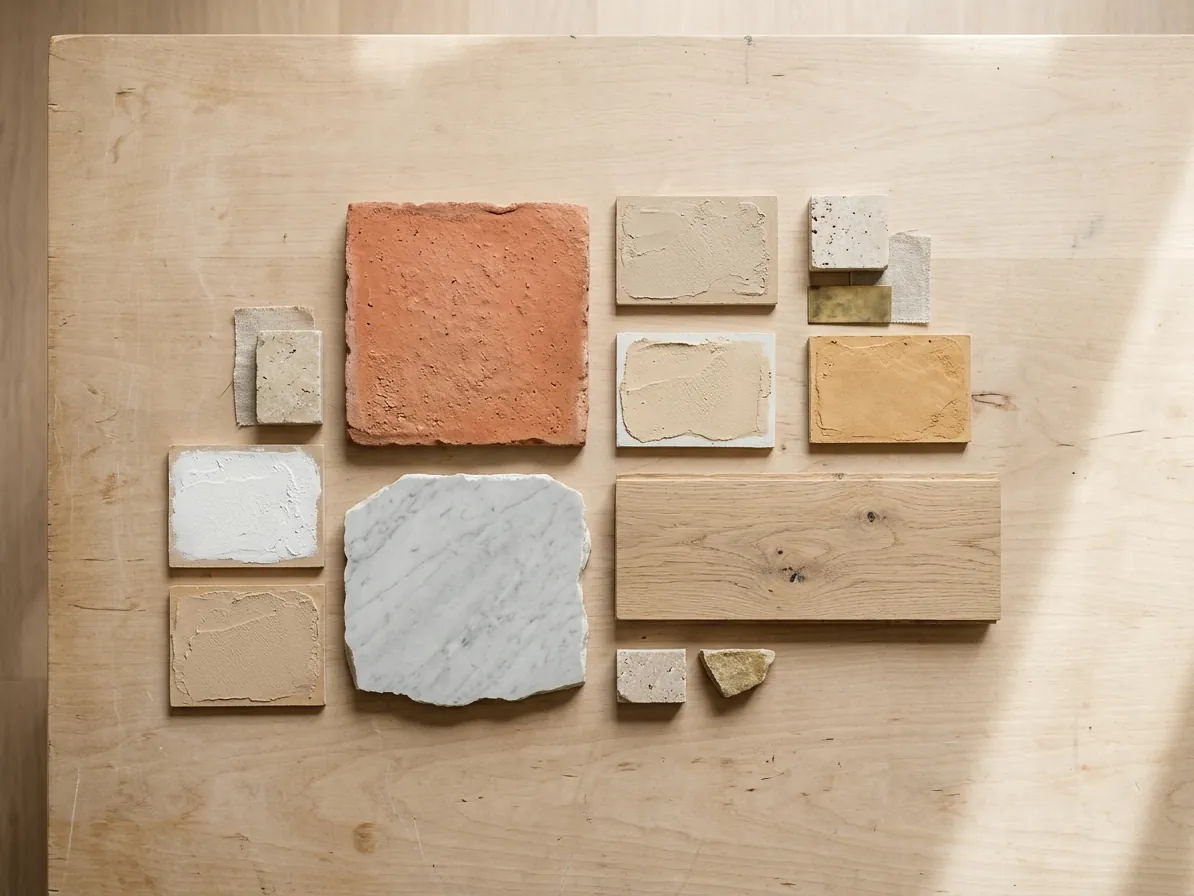 Campioni di materiali per pavimenti e rivestimenti